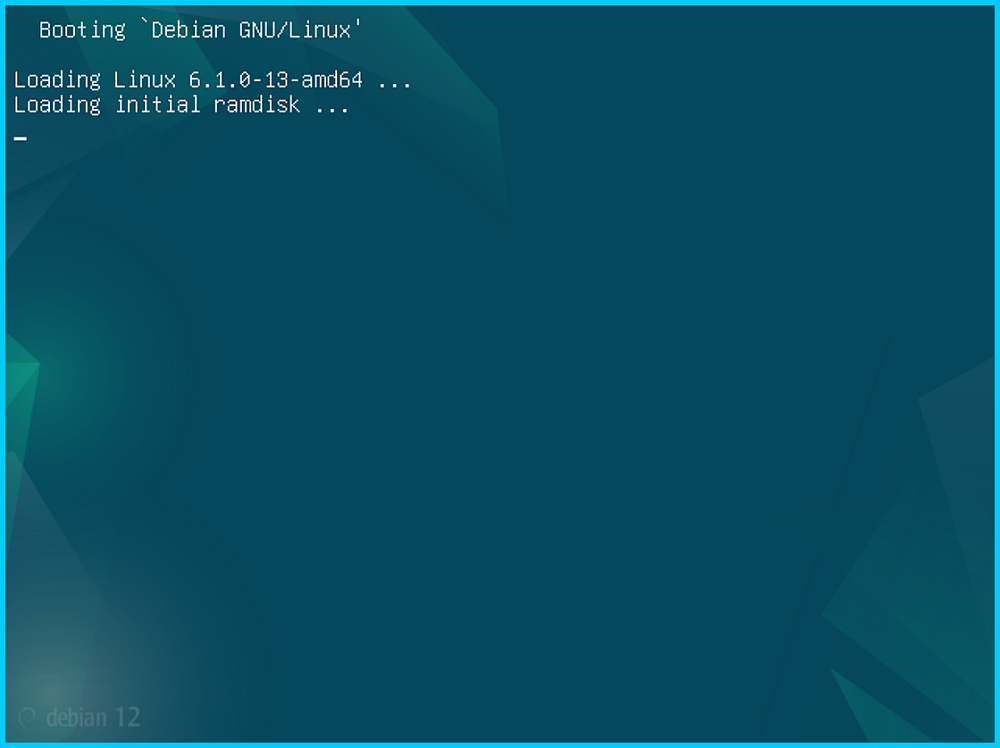 Экран загрузки Debian