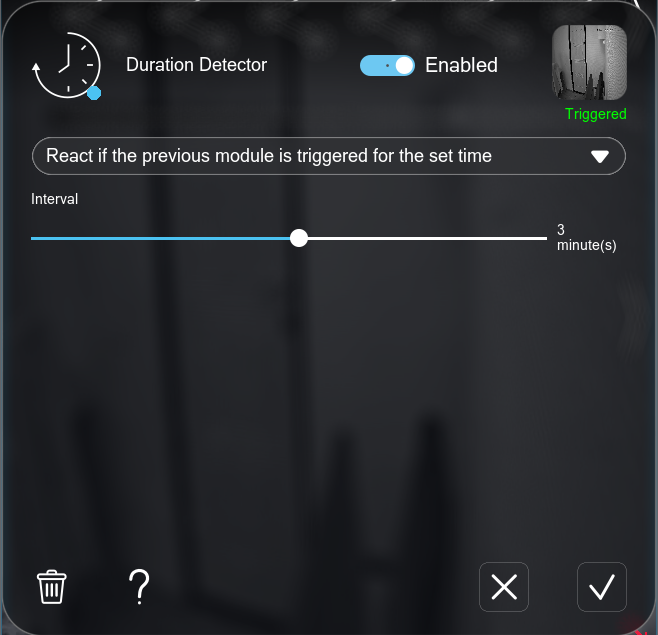 Duration Detector module in Xeoma video surveillance program: changing a name