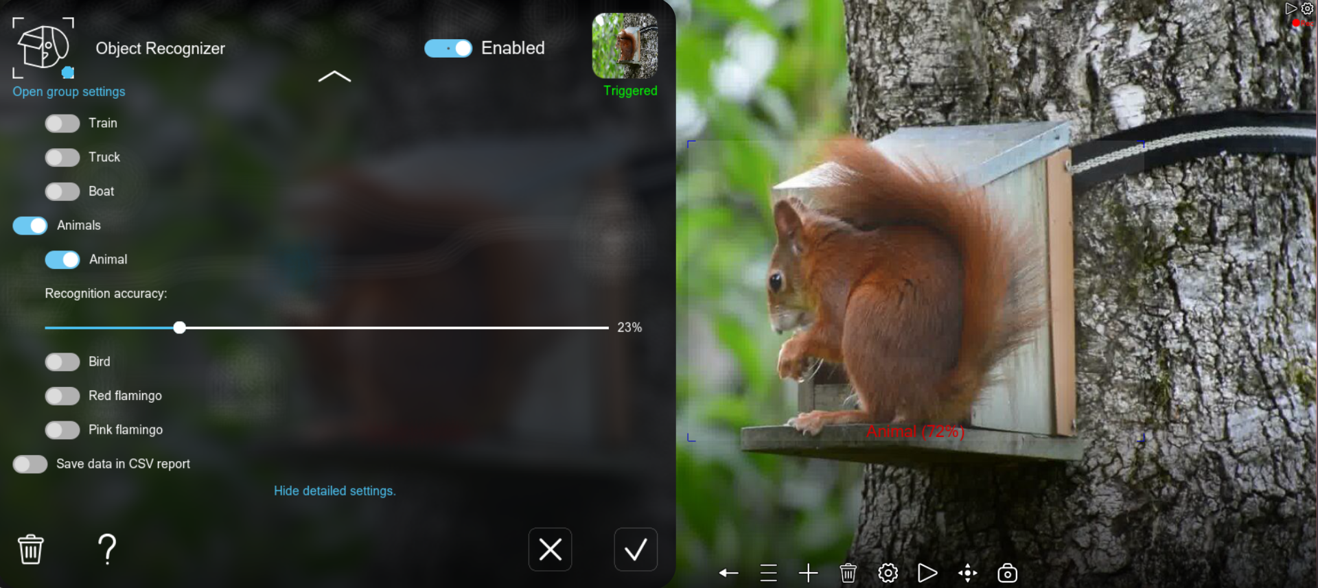 Xeoma Object Recognizer for Wildlife Video Surveillance