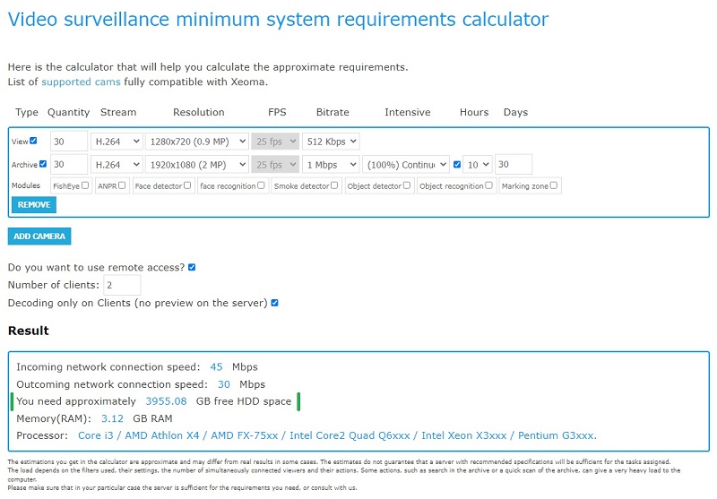 Disk space calculation for the low quality archive