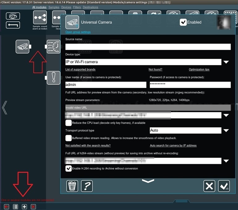 xeoma_cctv_program_not_connected